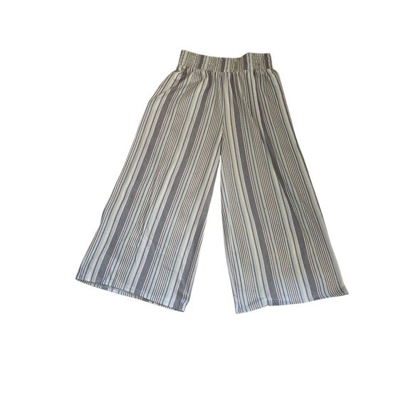 Chic Wide-Leg Striped Pants – Lightweight, Flowy Fit, Elastic Waist Girls Large - Picture 3 of 5
